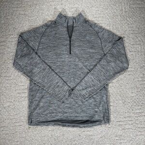 Lululemon Men’s Gray Quarter Zip Long Sleeve Athletic Pullover 22” Chest Sz XXL